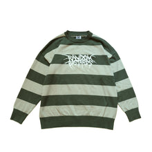 Random Bastards Striped Knitwear in green and cream, front view